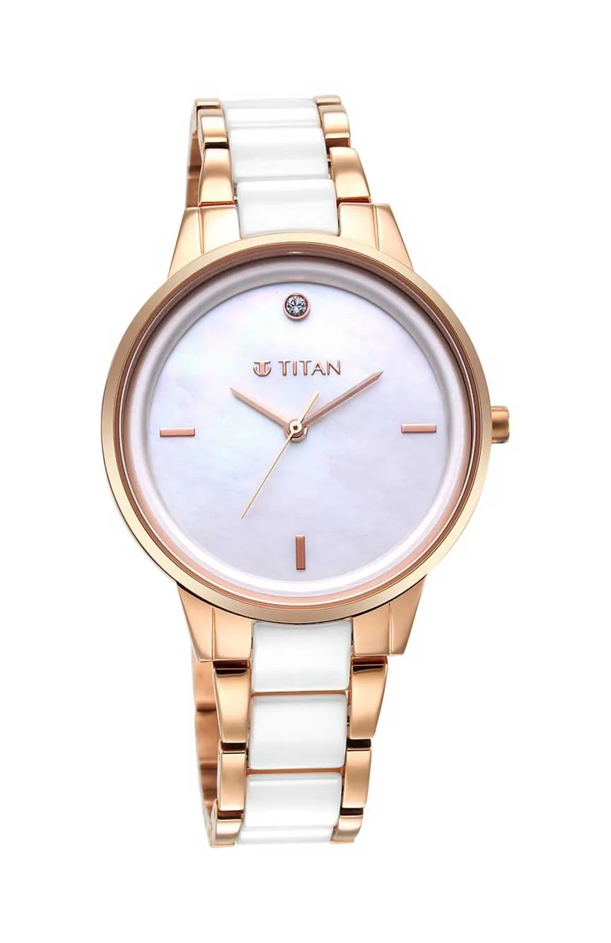 

Titan | Titan Purple Ceramics MOP Dial Analog Steel and Ceramic Strap Watch for Women