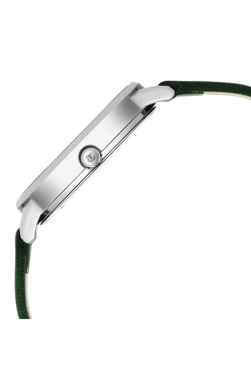 تيتان ساعة تيتان نيو كوارتز بميناء أخضر وسوار جلدي للنساء