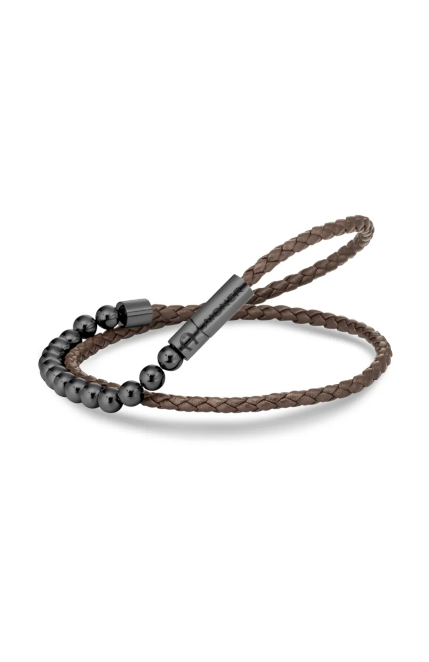 

Aigner | Brown Leather Bracelet