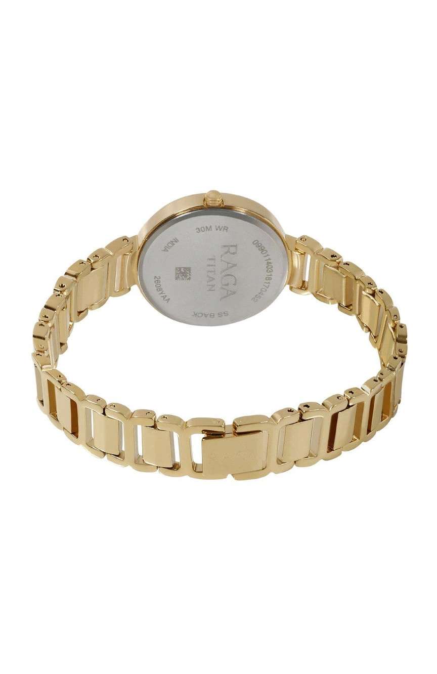 Titan Raga Viva Champagne Dial Women Watch With Metal Strap