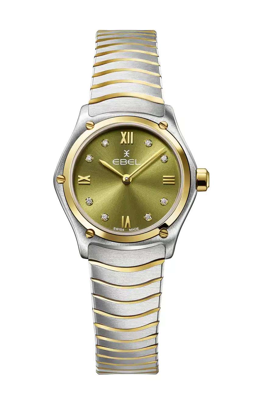 ايبل ساعة يد نسائية رياضية كلاسيكية بتقنية الكوارتز من الذهب الأصفر عيار 18 قيراط