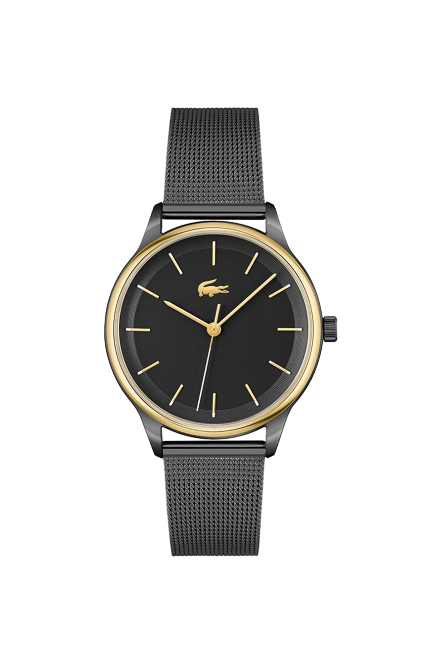 Lacoste black and online gold watch