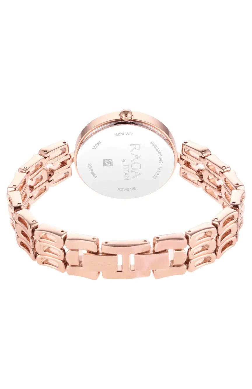 Titan Raga Chic Mother Of Pearl Dial Women Watch With Metal Strap