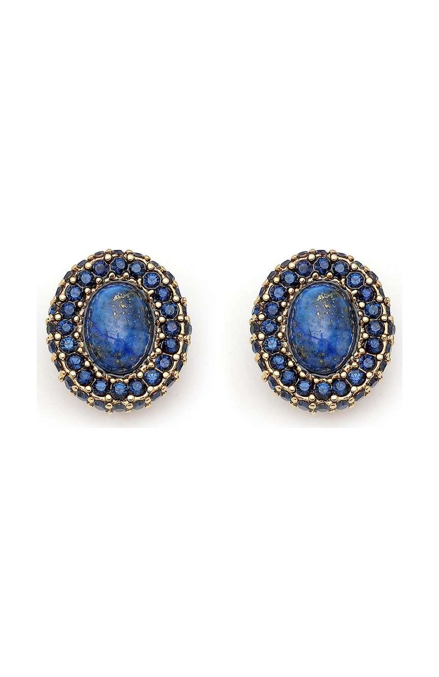 مون ريف Blue Zircon and Lapis Clip On Earrings