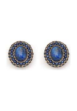 Mon Reve Blue Zircon and Lapis Clip On Earrings