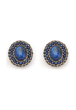Mon Reve Blue Zircon and Lapis Clip On Earrings