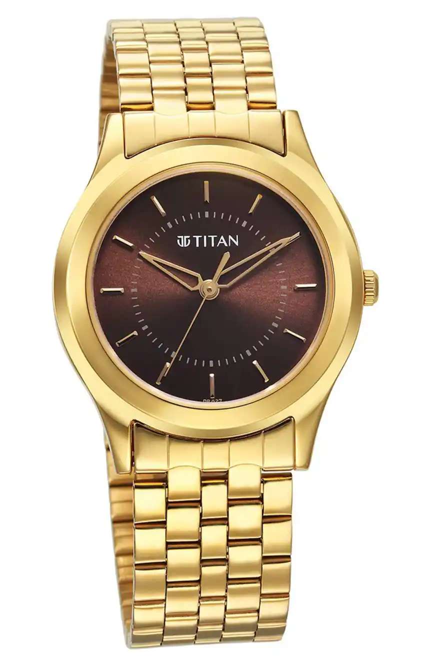 Titan Karishma Zing Quartz Analog Brown Dial Stainless Steel Strap Watch for Men