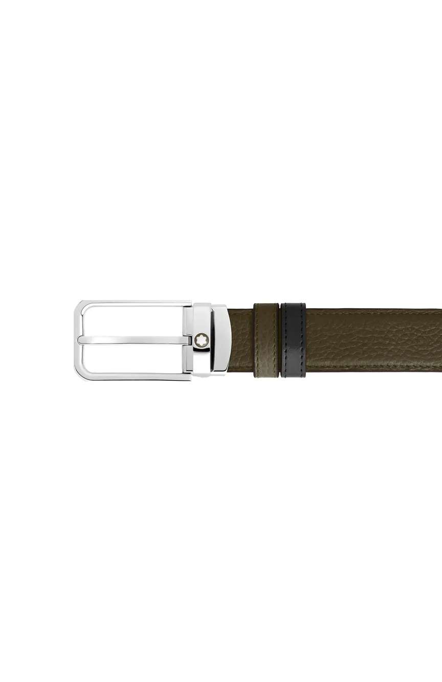 Montblanc 30 mm Reversible Belt in Grain Leather with Rectangular Buckle