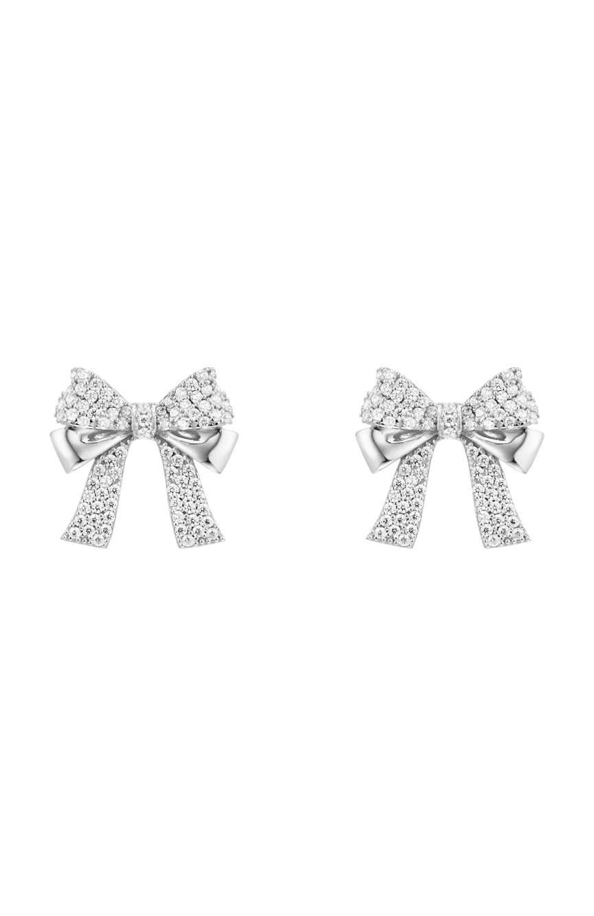 Numbering Pave Double Ribbon Earrings