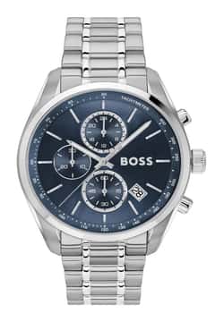 Boss ساعة بوص جراند بريكس 44 مستديرة بسوار من الفولاذ المقاوم للصدأ 44.5 مم للرجال
