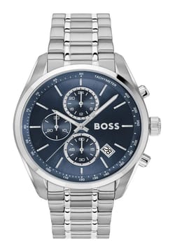 Boss ساعة بوص جراند بريكس 44 مستديرة بسوار من الفولاذ المقاوم للصدأ 44.5 مم للرجال