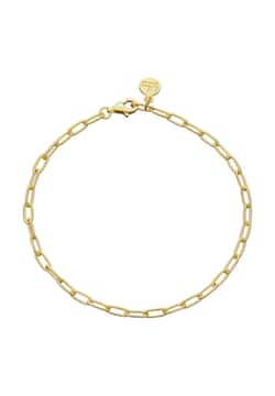 Lily Charmed Gold Plated Oval Link Charm Collector Bracelet