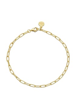 Lily Charmed Gold Plated Oval Link Charm Collector Bracelet