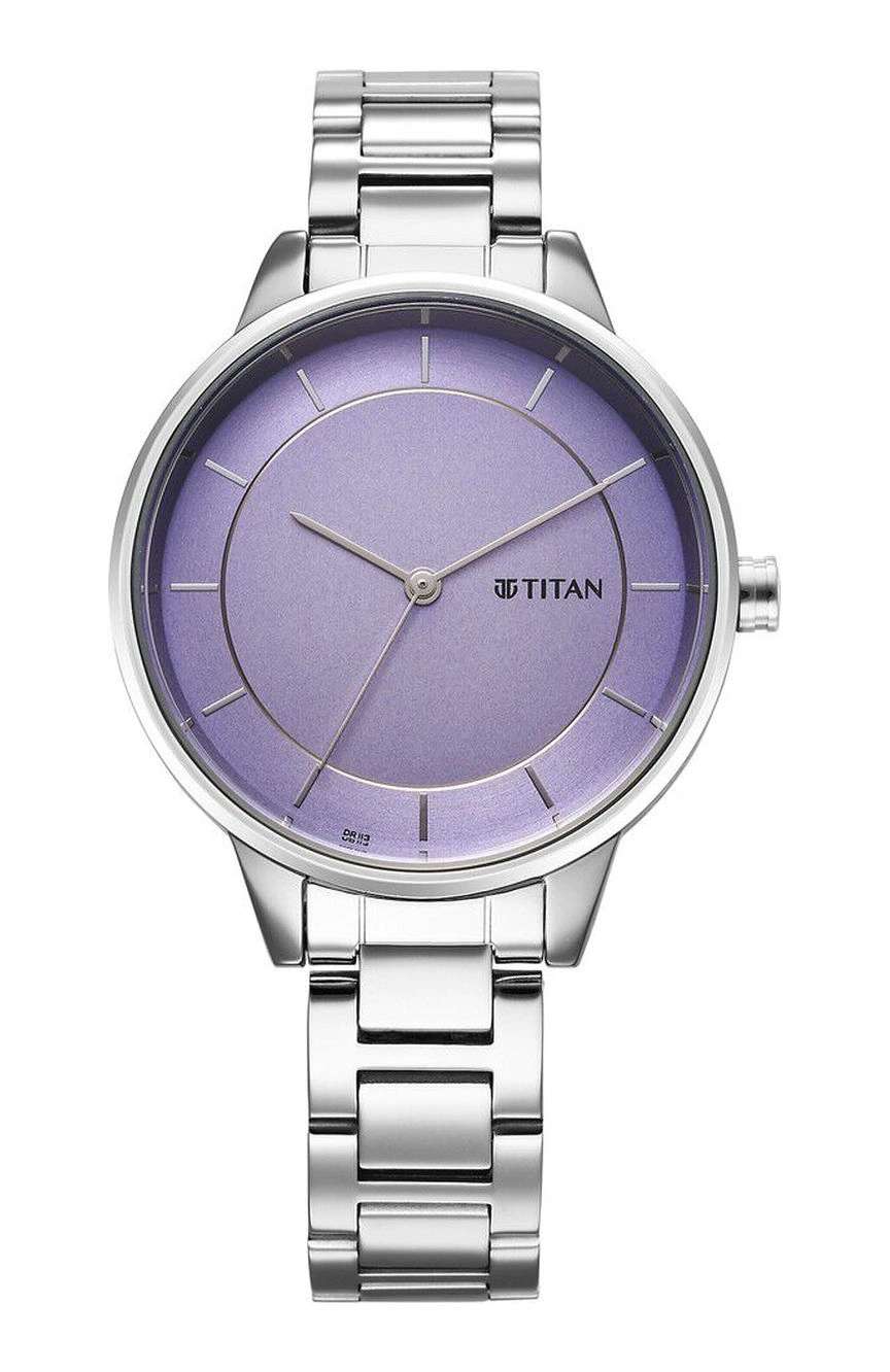 Titan Razzle Dazzle Quartz Analog Mauve Dial Stainless Steel Strap Watch For Women