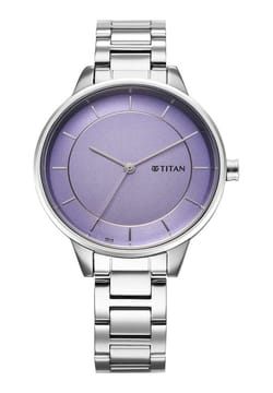 Titan Razzle Dazzle Quartz Analog Mauve Dial Stainless Steel Strap Watch For Women