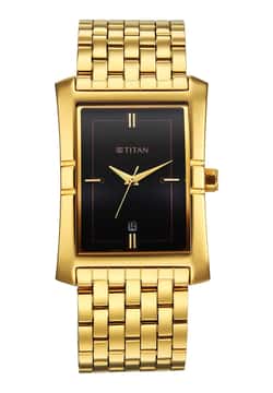 Titan Quartz Black Dial