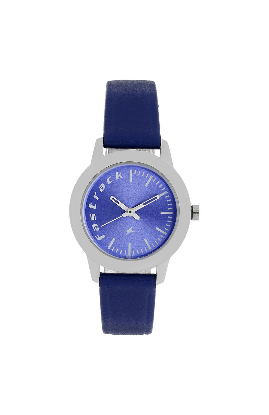 Titan Fastrack Quartz Analog Blue Dial Leather Strap Watch for Girls RivoliShop