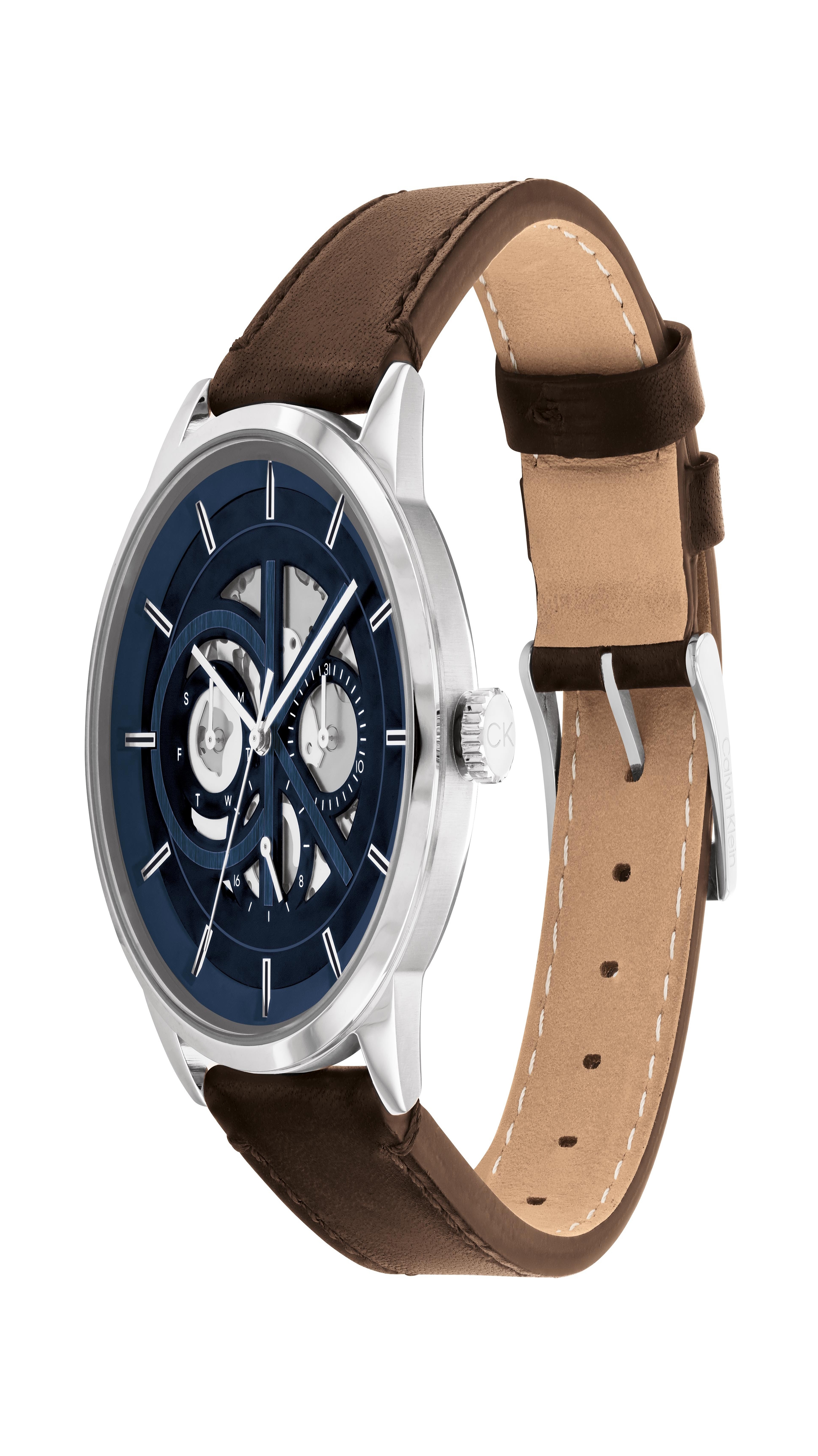 Calvin klein watch brown hotsell leather strap