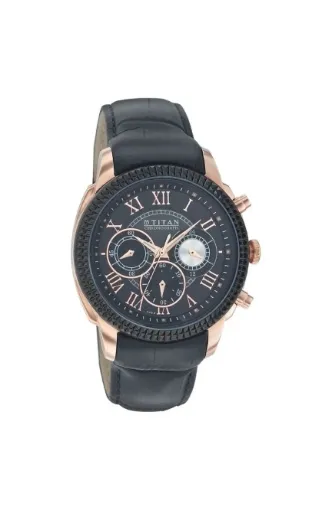 

Titan | Titan Quartz Chronograph Black Dial Watch for Men