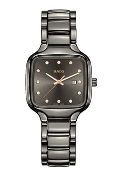 Rado ساعة يد نسائية ترو سكوير داياموندز بتقنية الكوارتز