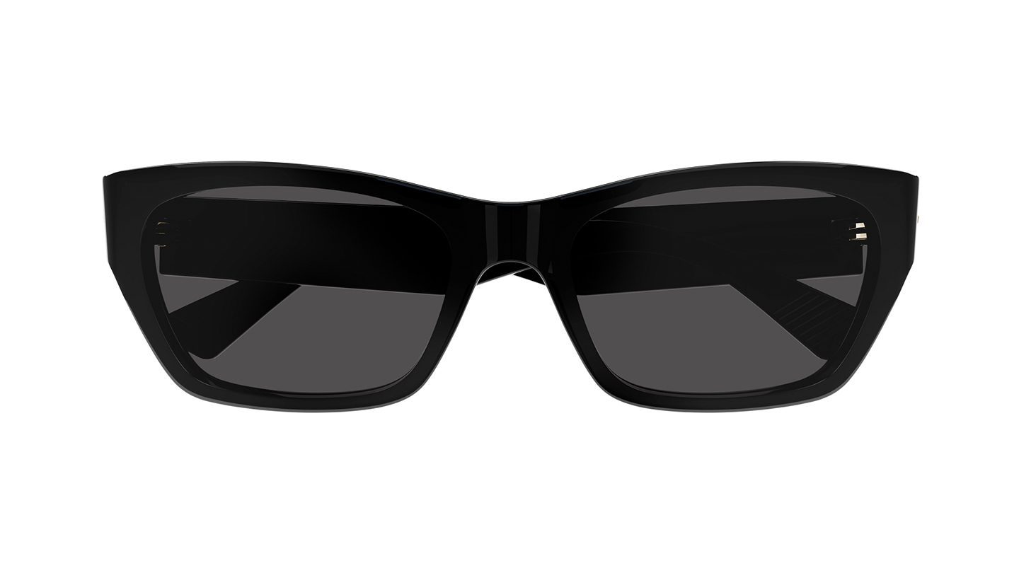 Bottega Veneta Unisex Rectangular Square Black Sunglass | RivoliShop.com