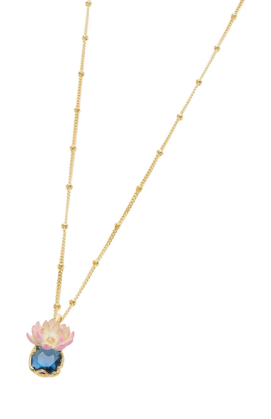 Les Nereides Pink Water Lily Necklace