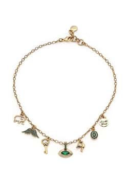 Mon Reve Zircon Charms Gold Plated Chain Necklace