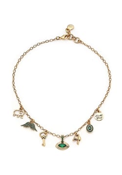 Mon Reve Zircon Charms Gold Plated Chain Necklace