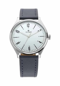 Titan ساعة تيتان مينيماليست بسوار جلدي وعقارب متباينة للرجال