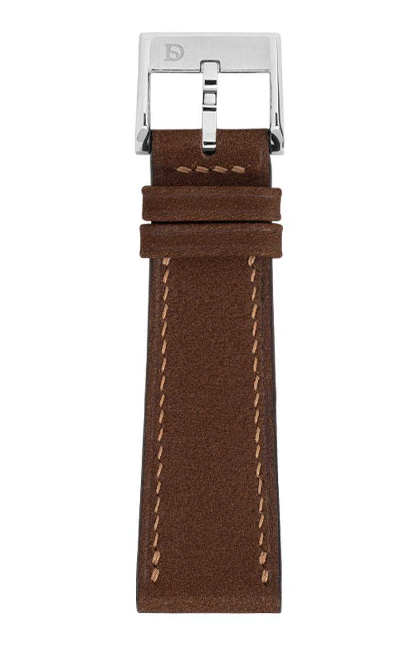 ديلوجز سوار من جلد النوبوك باللون البُني الداكن