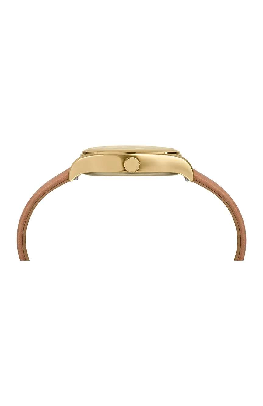 تايمكس ساعة يد نسائية بسوار جلدي بتقنية الكوارتز