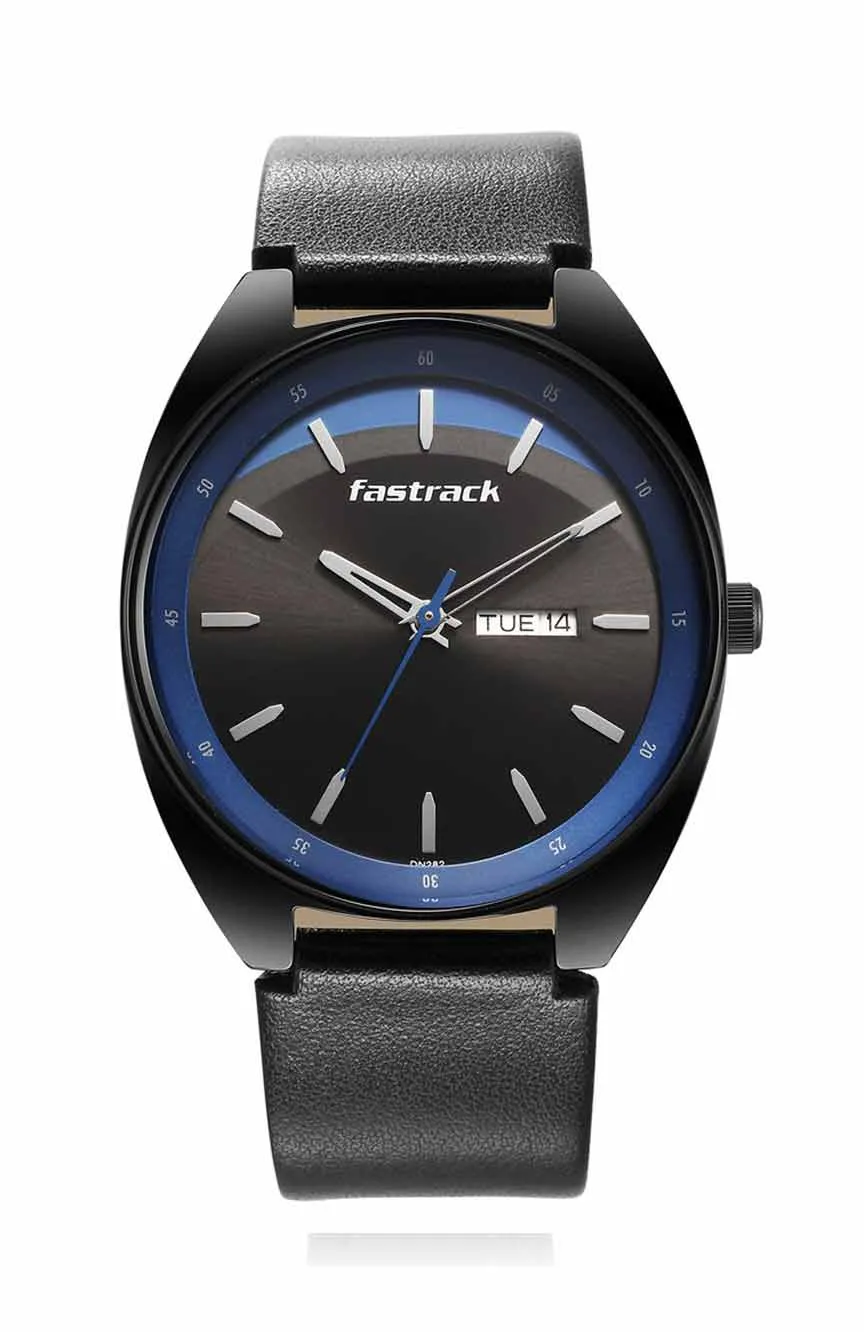 

Titan | Fastrack Snob X Black Dial Leather Strap Watch for Guys