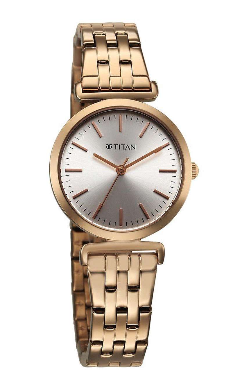 Titan Workmode Quartz Analog Silver Dial Stainless Steel Strap Watch For Women