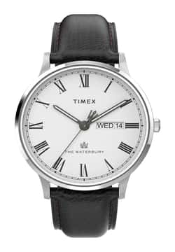 Timex Waterbury Classic Day/Date 40mm Leather Strap Watch