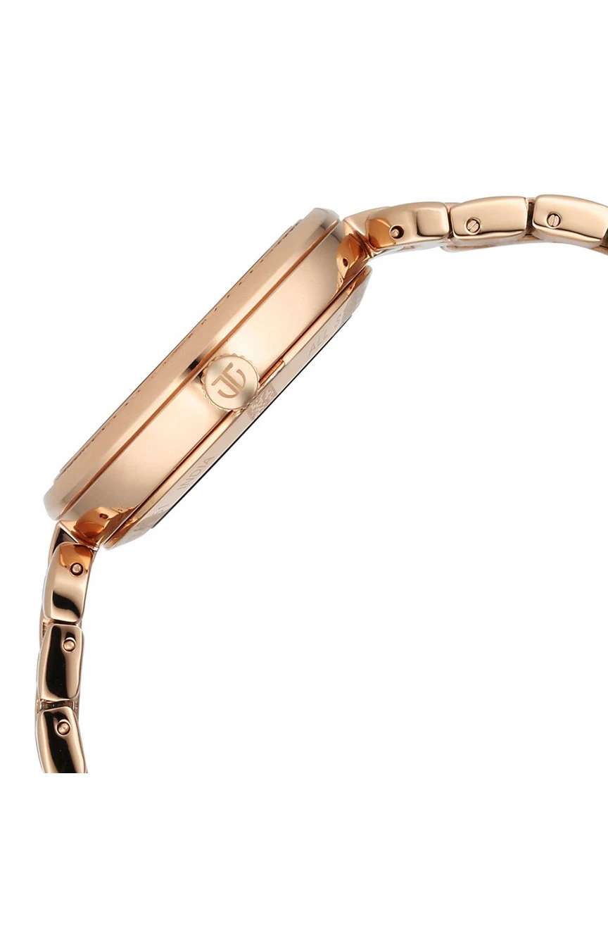 تيتان ساعة تيتان بيربل أبستراكت كوارتز بسوار ستانلس إستيل لون ذهبي وردي للنساء