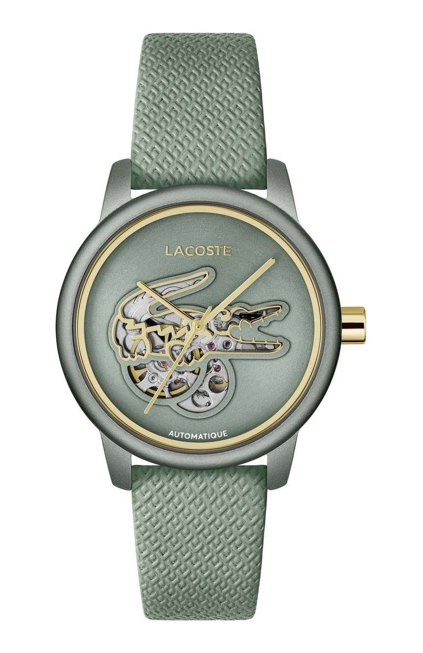 لاكوست ساعة 12.12 بميناء مستدير مقاس 38 مم وسوار جلدي للنساء