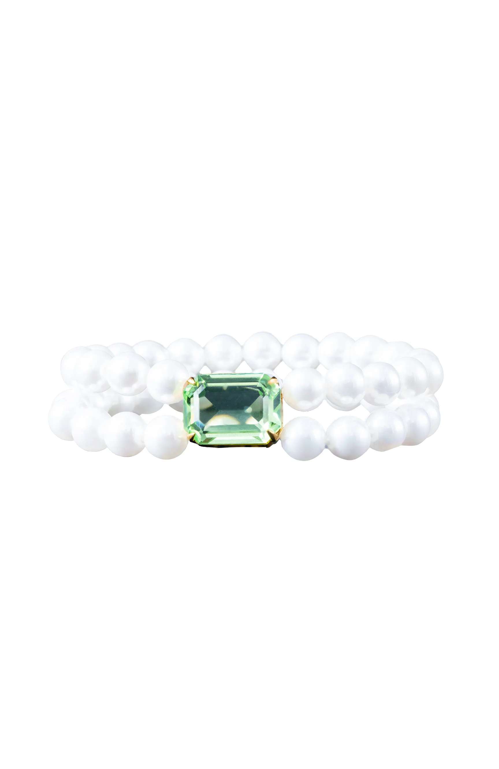 Madreperla Peridot and pearl bracelet