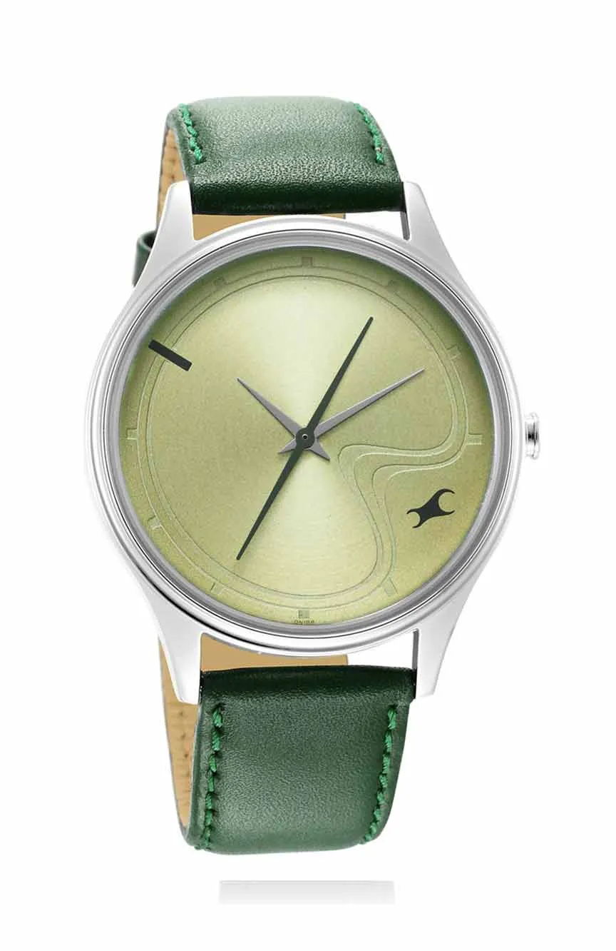

Titan | Fastrack Stunners Green Dial Leather Strap Watch for Guys