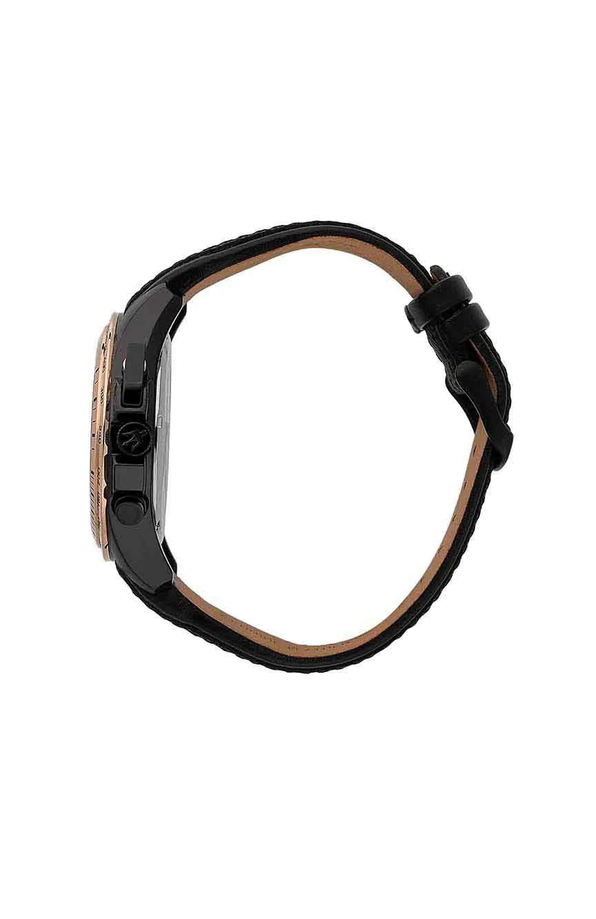 مازيراتي ساعة كوارتز بسوار جلد للرجال