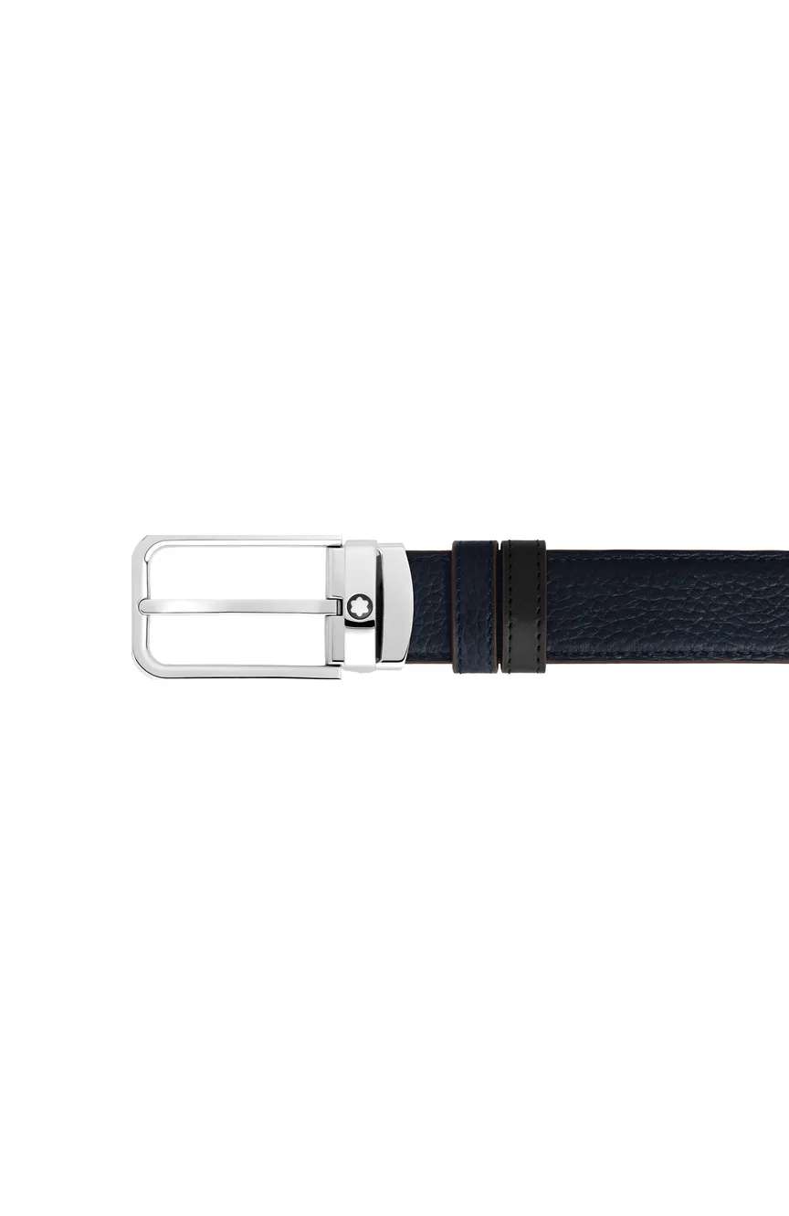 Montblanc 30 mm Reversible Belt in Grain Leather with Rectangular Buckle