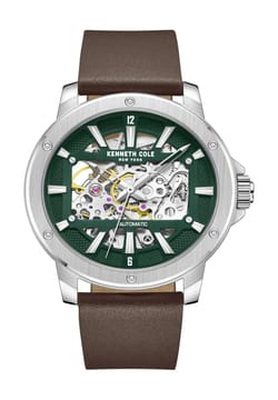 Kenneth Cole ساعة يد رجالية أوتوماتيكية من كينيث كول مصنوعة من الجلد KCWGE2237905