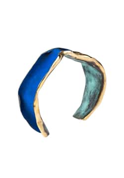 Fili Plaza Waves Collection bracelet in golden and blue bronze