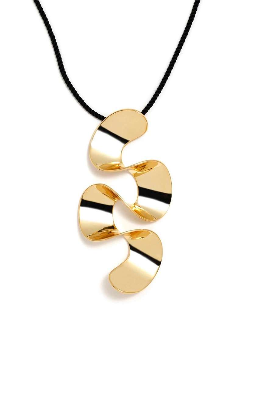 بيرتيجاز Rocio Gold Black Silk Cord Necklace