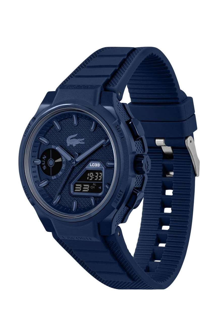 لاكوست ساعة لاكوست LC33 بميناء مستدير مقاس 45 مم وسوار سيليكون للرجال