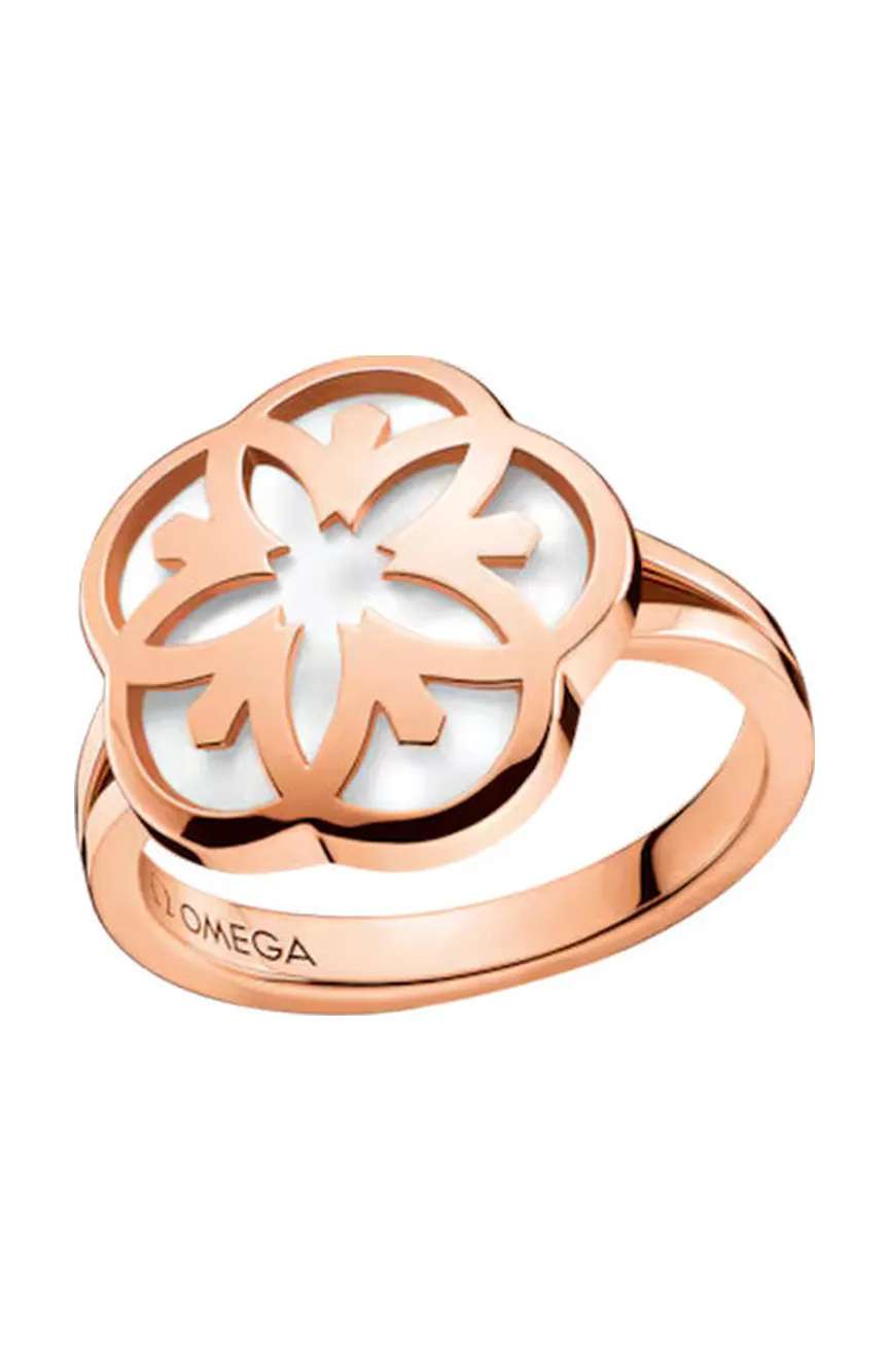 أوميغا Flower Ring 18k red gold mother-of-pearl
