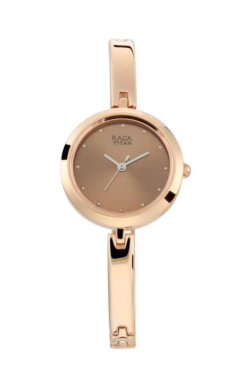 Titan Raga Viva Rose Gold Dial Women Watch With Metal Strap