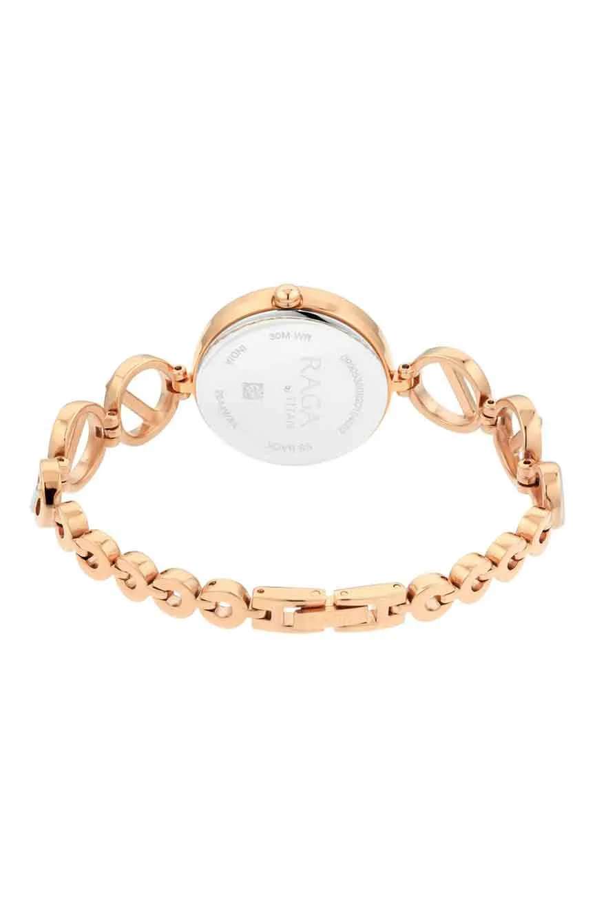 Titan Raga Viva Rose Gold Dial Women Watch With Metal Strap
