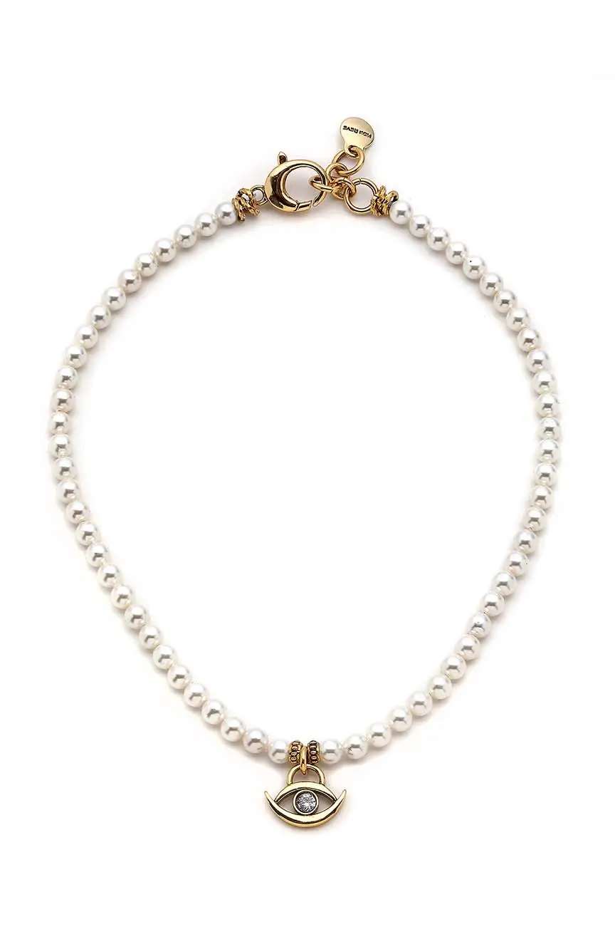 Mon Reve Stella Zircon Eye Pearl Necklace