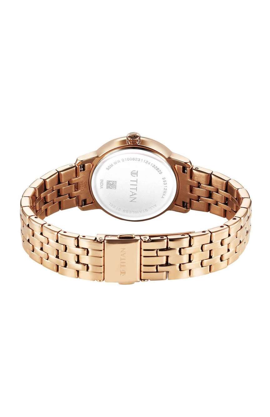 Titan Workmode Quartz Analog Silver sunray dial Dial Stainless Steel Strap Watch For Women
