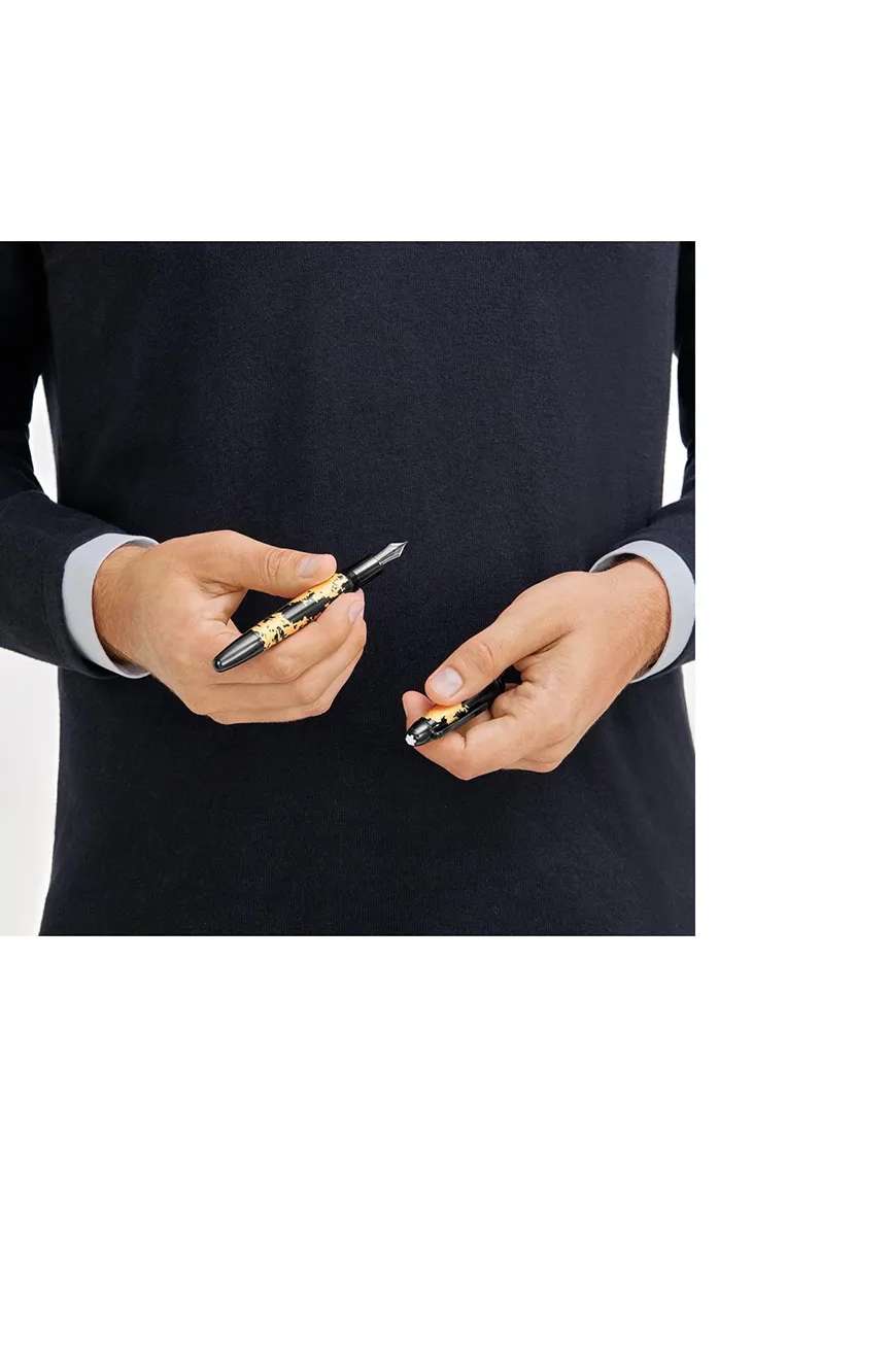 Montblanc Meisterstuck Solitaire Calligraphy Gold Leaf Fountain Pen